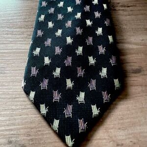Tommy Bahama Black Patterned Beach Chairs Men's Tie by Off Island